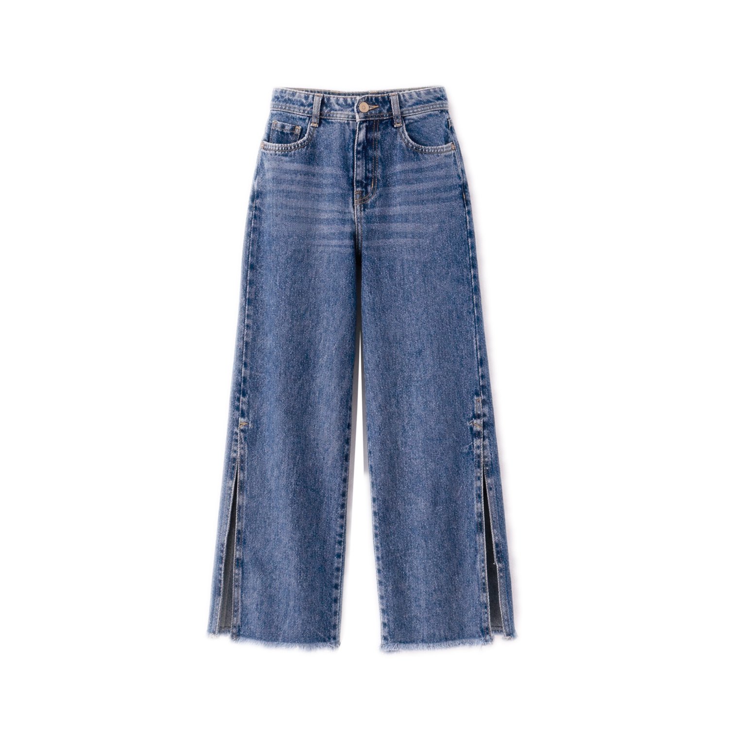 Jean wide leg tiro alto con aberturas laterales | Backster