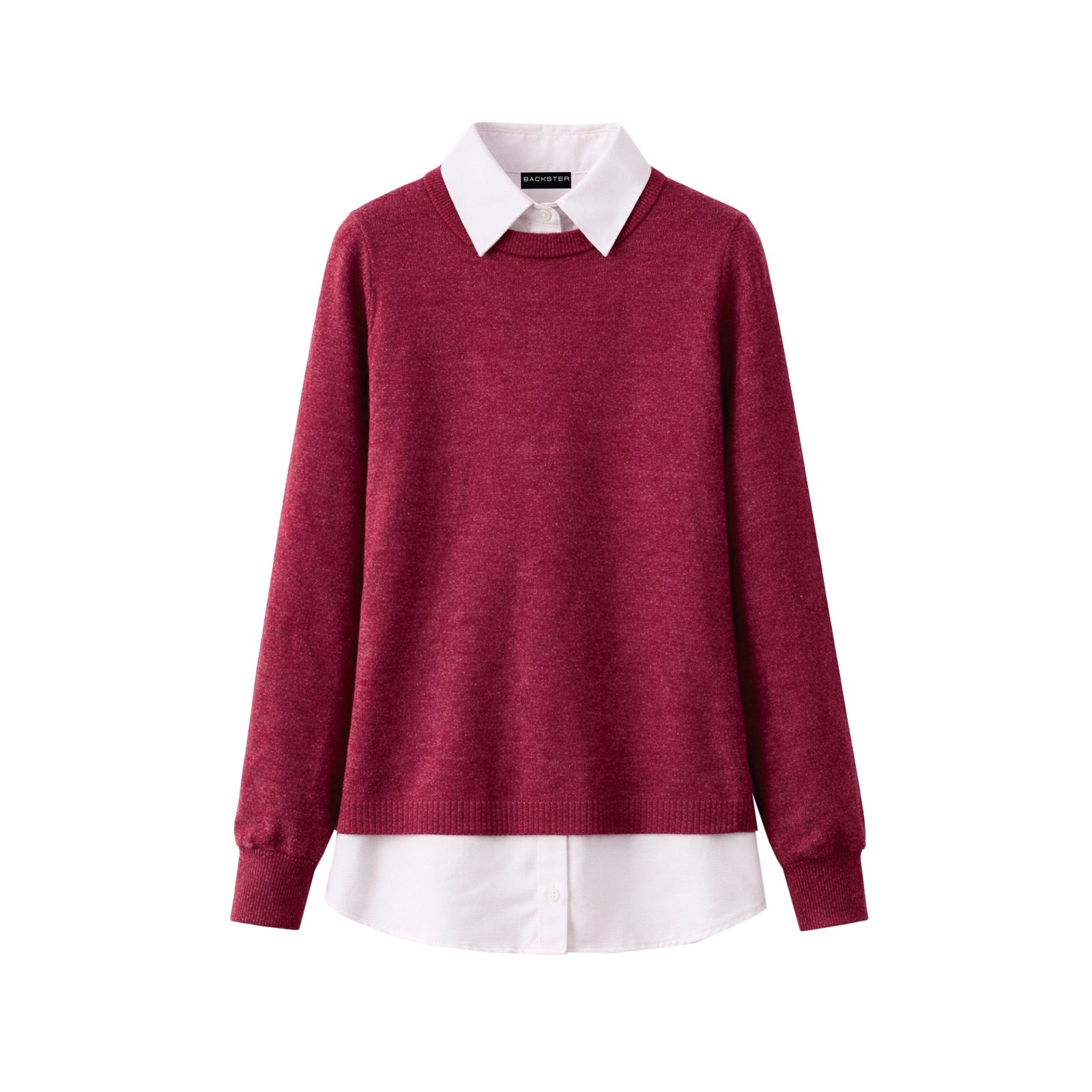 Suéter cuello redondo con camisa | Backster